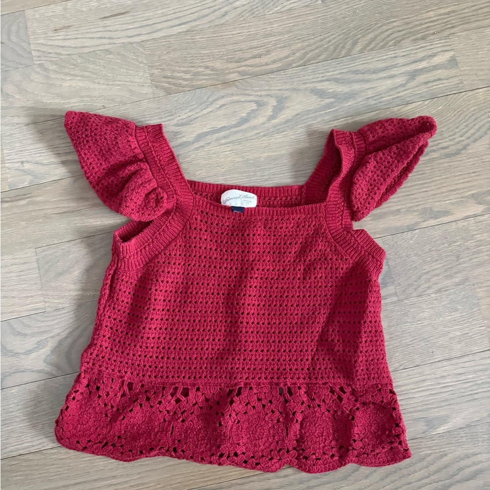 Red Crochet Sleeveless Top